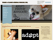 Tablet Screenshot of pawsclawsanimalrescue.com